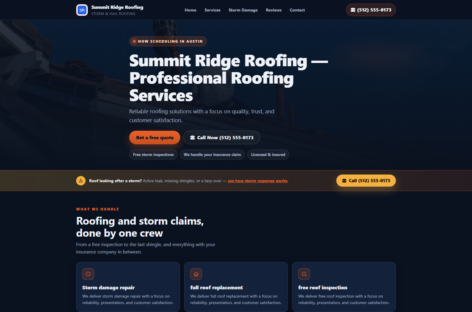 Stormfront Pro template preview