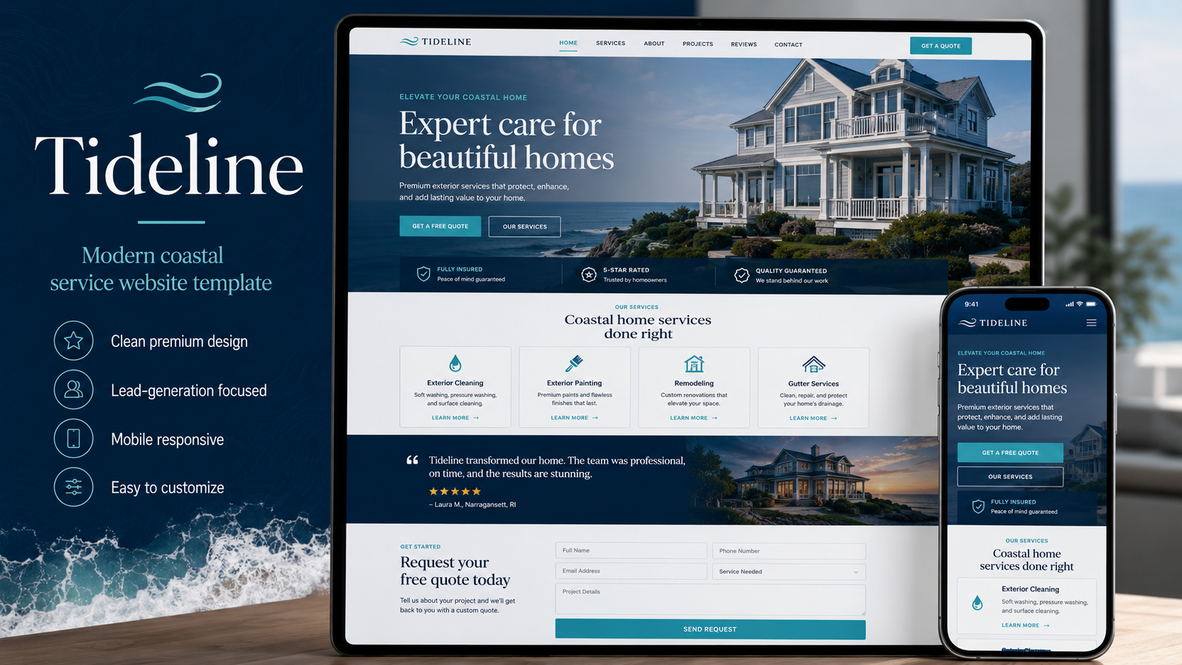 Tideline Pro template preview